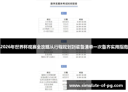 2026年世界杯观赛全攻略从行程规划到装备清单一次备齐实用指南 2026年世界杯观赛全攻略从行程规划到装备清单一次备齐实用指南